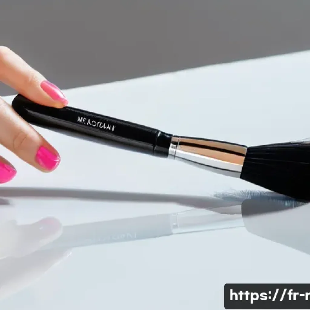 젤 네일 브러쉬 관리 팁 - A close-up image of a professional gel nail brush cleaning setup on a clean white surface, featuring...